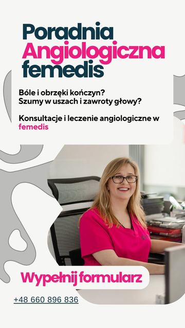 Grafika Poradnia Angiologiczna Femedis z zaproszeniem do formularza